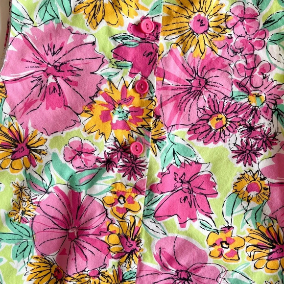 Polly Flinders Girls 6 Floral Sleeveless Sundress Ruffle Front Cotton - Picture 8 of 8